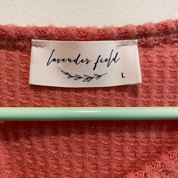 Lavender Field, Long Sleeve Top, Cold Shoulder, Size L, Blush Color- EUC - Picture 6 of 8